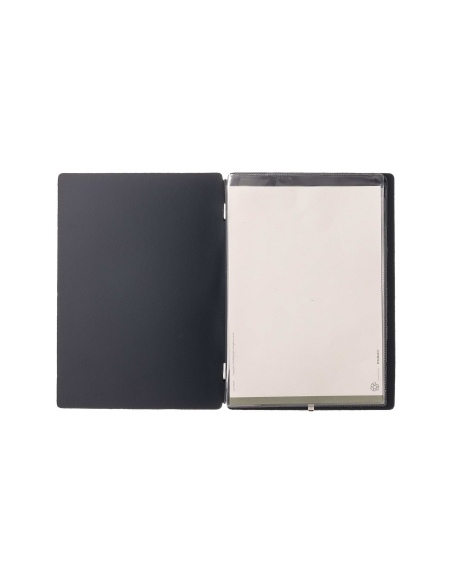 Porta Menu A5 (16,5x23,1 cm) stampa bassorilievo 2 buste (4 facciate) elastico nero PORTOFINO BLU