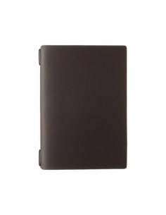 Porta Menu A5 (16,5x23,1 cm) stampa bassorilievo 2 buste (4 facciate) elastico nero PORTOFINO MARRONE