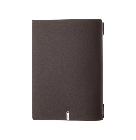 Porta Menu A5 (16,5x23,1 cm) stampa bassorilievo 2 buste (4 facciate) elastico nero PORTOFINO MARRONE