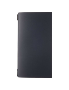 Porta Menu A4 SLIM (17,4x31,8 cm) stampa bassorilievo 2 buste (4 facciate) elastico nero PORTOFINO BLU