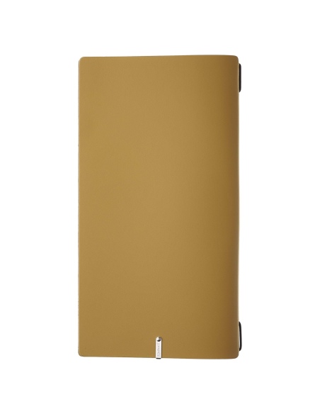Porta Menu A4 SLIM (17,4x31,8 cm) stampa bassorilievo 2 buste (4 facciate) elastico nero PORTOFINO OCRA