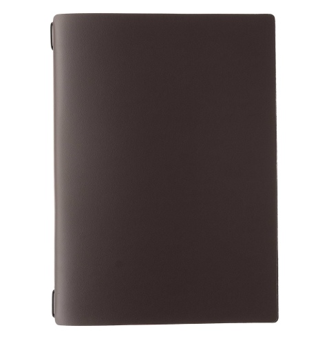 Porta Menu A4 (23,2x31,8 cm) stampa bassorilievo 2 buste (4 facciate) elastico nero PORTOFINO MARRONE