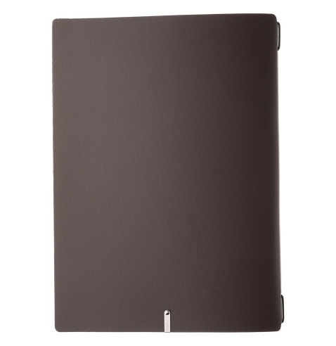 Porta Menu A4 (23,2x31,8 cm) stampa bassorilievo 2 buste (4 facciate) elastico nero PORTOFINO MARRONE