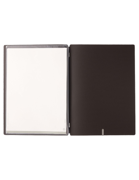 Porta Menu A4 (23,2x31,8 cm) stampa bassorilievo 2 buste (4 facciate) elastico nero PORTOFINO MARRONE