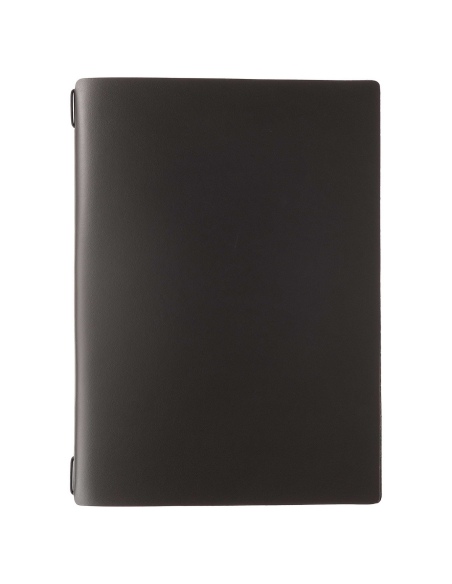 Porta Menu A4 (23,2x31,8 cm) stampa bassorilievo 2 buste (4 facciate) elastico nero PORTOFINO NERO