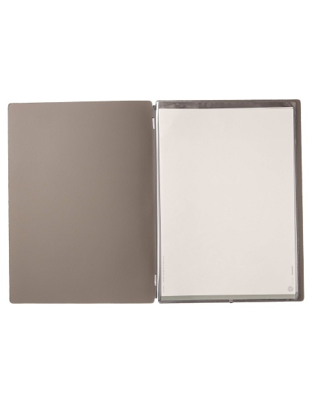 Porta Menu A4 (23,2x31,8 cm) stampa bassorilievo 2 buste (4 facciate) elastico nero PORTOFINO TORTORA