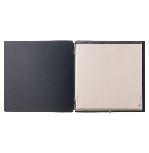 Porta Menu QUADRATO (23x23,1 cm) stampa bassorilievo 2 buste (4 facciate) elastico nero PORTOFINO BLU