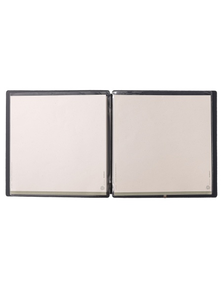 Porta Menu QUADRATO (23x23,1 cm) stampa bassorilievo 2 buste (4 facciate) elastico nero PORTOFINO BLU