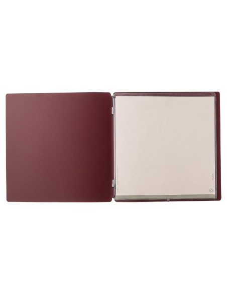 Porta Menu QUADRATO (23x23,1 cm) stampa bassorilievo 2 buste (4 facciate) elastico nero PORTOFINO BORDEAUX