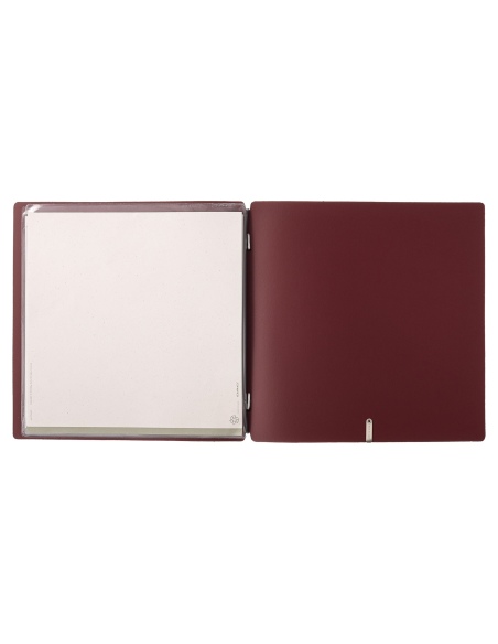 Porta Menu QUADRATO (23x23,1 cm) stampa bassorilievo 2 buste (4 facciate) elastico nero PORTOFINO BORDEAUX