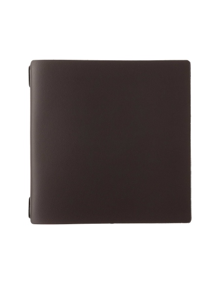 Porta Menu QUADRATO (23x23,1 cm) stampa bassorilievo 2 buste (4 facciate) elastico nero PORTOFINO MARRONE