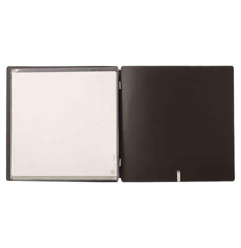 Porta Menu QUADRATO (23x23,1 cm) stampa bassorilievo 2 buste (4 facciate) elastico nero PORTOFINO MARRONE