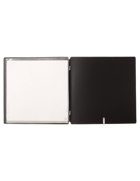 Porta Menu QUADRATO (23x23,1 cm) stampa bassorilievo 2 buste (4 facciate) elastico nero PORTOFINO NERO