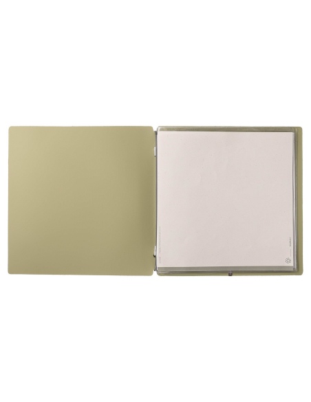 Porta Menu QUADRATO (23x23,1 cm) stampa bassorilievo 2 buste (4 facciate) elastico nero PORTOFINO SALVIA