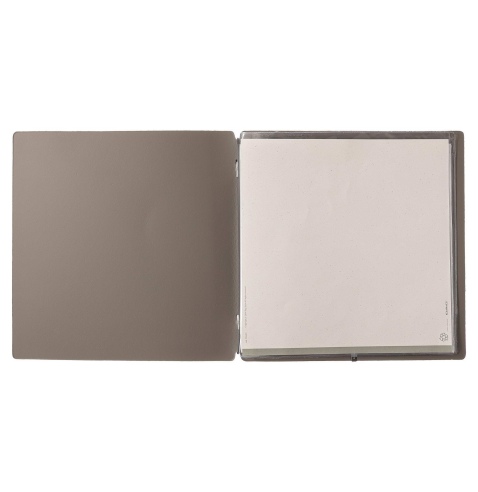 Porta Menu QUADRATO (23x23,1 cm) stampa bassorilievo 2 buste (4 facciate) elastico nero PORTOFINO TORTORA