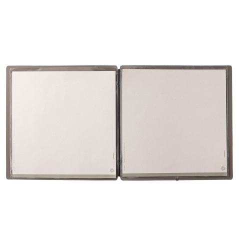 Porta Menu QUADRATO (23x23,1 cm) stampa bassorilievo 2 buste (4 facciate) elastico nero PORTOFINO TORTORA