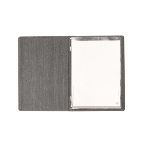 Porta Menu WOOD A5 (16,5x23,4 cm) - 2 buste (4 facciate) elastico nero - senza scritta - colore EBANO