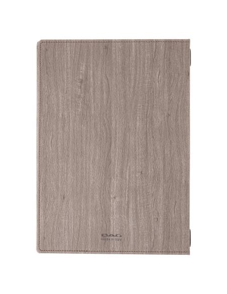 Porta Menu WOOD A4 (23,2x32 cm) - 2 buste (4 facciate) elastico nero - senza scritta - colore NOCE