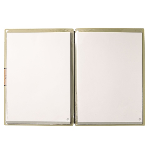 Porta Menu A4 (23,2x31,8 cm) etichetta PATCH "menu" 2 buste (4 facciate) elastico nero PORTOFINO SALVIA