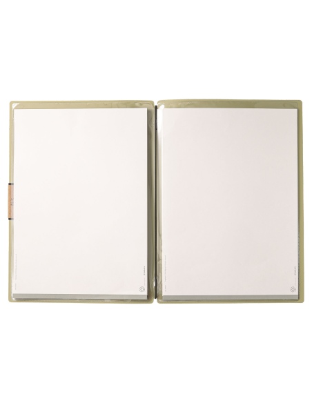Porta Menu A4 (23,2x31,8 cm) etichetta PATCH "menu" 2 buste (4 facciate) elastico nero PORTOFINO SALVIA