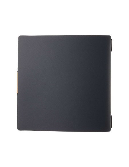 Porta Menu QUADRATO (23x23,1 cm) etichetta PATCH "menu" 2 buste (4 facciate) elastico nero PORTOFINO BLU