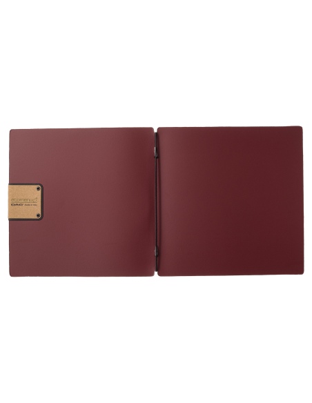Porta Menu QUADRATO (23x23,1 cm) etichetta PATCH "menu" solo elastico nero PORTOFINO BORDEAUX