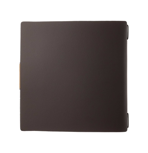 Porta Menu QUADRATO (23x23,1 cm) etichetta PATCH "personalizzata" (minimo 18 pezzi) 2 buste (4 facciate) elastico nero PORTOFINO