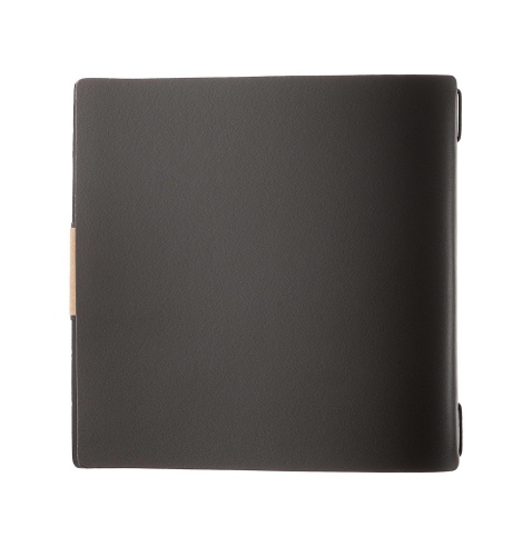 Porta Menu QUADRATO (23x23,1 cm) etichetta PATCH "menu" 2 buste (4 facciate) elastico nero PORTOFINO NERO