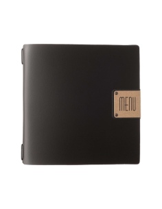 Porta Menu QUADRATO (23x23,1 cm) etichetta PATCH "personalizzata" (minimo 18 pezzi) solo elastico nero PORTOFINO NERO