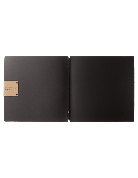 Porta Menu QUADRATO (23x23,1 cm) etichetta PATCH "menu" solo elastico nero PORTOFINO NERO