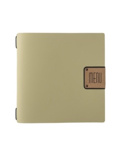 Porta Menu QUADRATO (23x23,1 cm) etichetta PATCH "menu" solo elastico nero PORTOFINO SALVIA