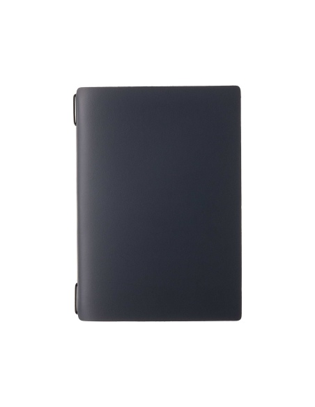 Porta Menu A5 (16,5x23,1 cm) senza etichetta cornicetta (4 facciate) elastico nero PORTOFINO BLU