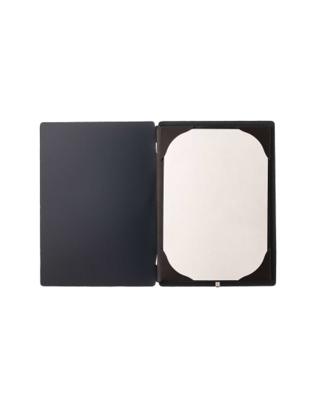 Porta Menu A5 (16,5x23,1 cm) senza etichetta cornicetta (4 facciate) elastico nero PORTOFINO BLU