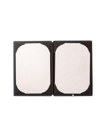 Porta Menu A5 (16,5x23,1 cm) senza etichetta cornicetta (4 facciate) elastico nero PORTOFINO BLU