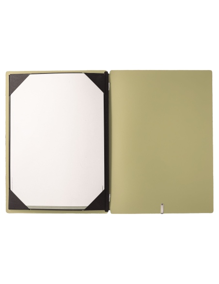 Porta Menu A4 (23,2x31,8 cm) senza etichetta cornicetta (4 facciate) elastico nero PORTOFINO SALVIA
