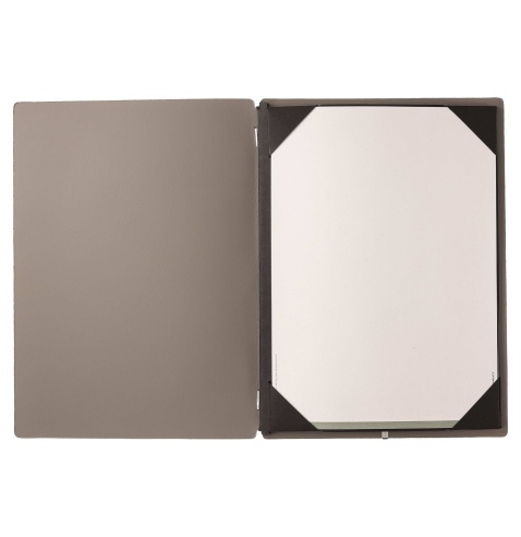 Porta Menu A4 (23,2x31,8 cm) senza etichetta cornicetta (4 facciate) elastico nero PORTOFINO TORTORA