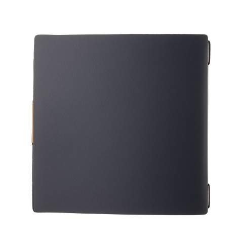Porta Menu QUADRATO (23x23,1 cm) etichetta PATCH "menu" cornicetta (4 facciate) elastico nero PORTOFINO BLU