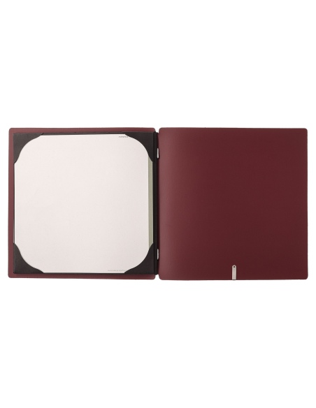 Porta Menu QUADRATO (23x23,1 cm) senza etichetta cornicetta (4 facciate) elastico nero PORTOFINO BORDEAUX