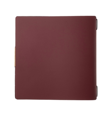 Porta Menu QUADRATO (23x23,1 cm) etichetta PATCH "menu" cornicetta (4 facciate) elastico nero PORTOFINO BORDEAUX