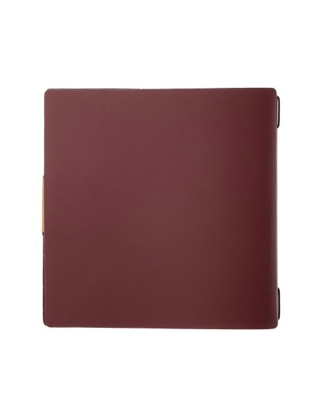 Porta Menu QUADRATO (23x23,1 cm) etichetta PATCH "menu" cornicetta (4 facciate) elastico nero PORTOFINO BORDEAUX