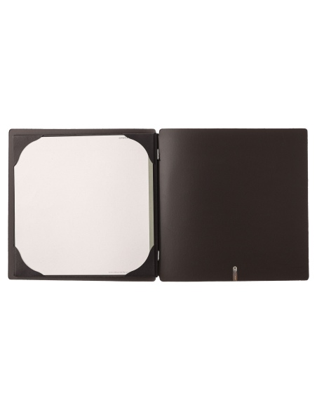 Porta Menu QUADRATO (23x23,1 cm) senza etichetta cornicetta (4 facciate) elastico nero PORTOFINO MARRONE