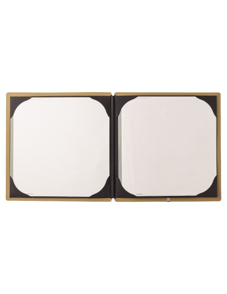 Porta Menu QUADRATO (23x23,1 cm) senza etichetta cornicetta (4 facciate) elastico nero PORTOFINO OCRA