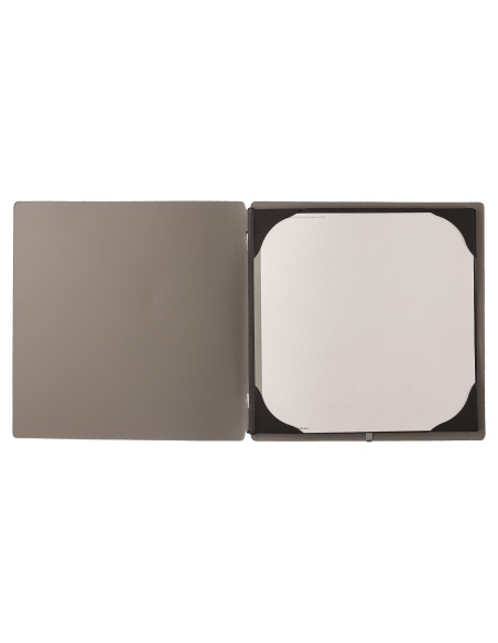 Porta Menu QUADRATO (23x23,1 cm) senza etichetta cornicetta (4 facciate) elastico nero PORTOFINO TORTORA