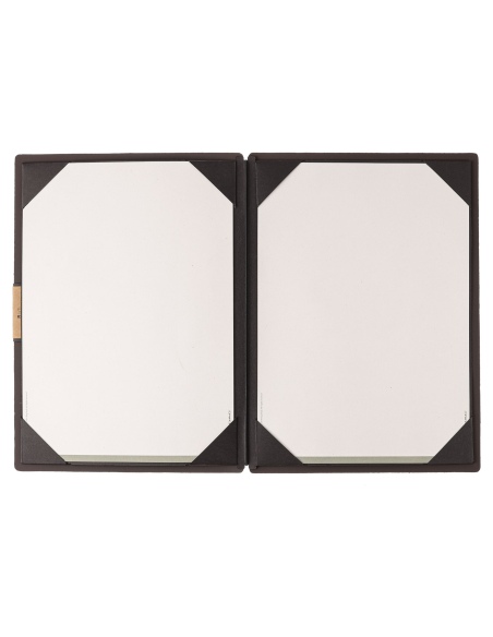 Porta Menu A4 (23,2x31,8 cm) etichetta PATCH "personalizzata" (minimo 18 pezzi) cornicetta (4 facciate) elastico nero BICOLOR SA