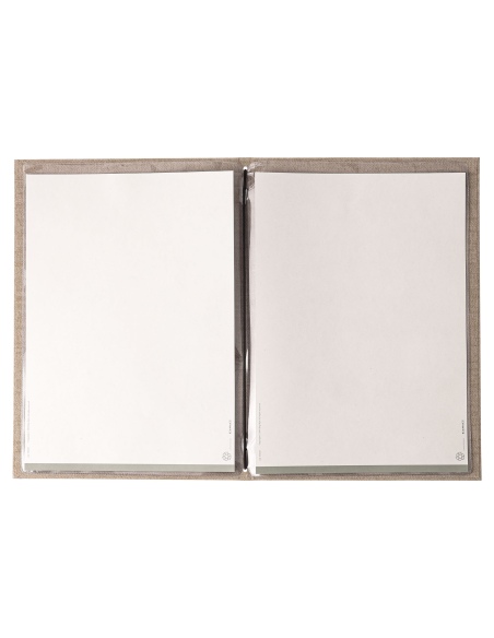 Porta Menu ITALY A4 (23,2x32 cm) - 2 buste (4 facciate) elastico nero - scritta menu - colore AVORIO