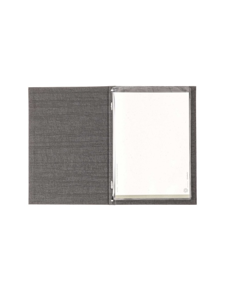 Porta Menu ITALY A5 (16,5x23,4 cm) - 2 buste (4 facciate) elastico nero - scritta menu - colore GRIGIO