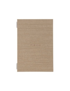 Porta Menu ITALY A5 (16,5x23,4 cm) - 2 buste (4 facciate) elastico nero - scritta menu - colore SABBIA