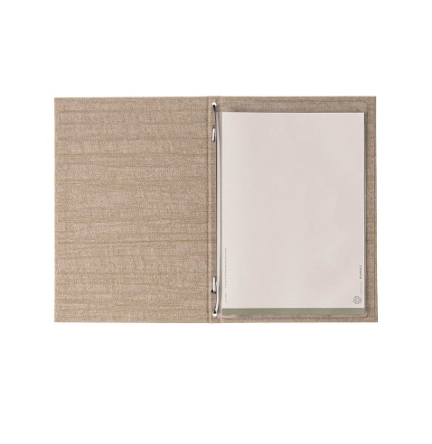 Porta Menu ITALY A5 (16,5x23,4 cm) - 2 buste (4 facciate) elastico nero - scritta menu - colore AVORIO