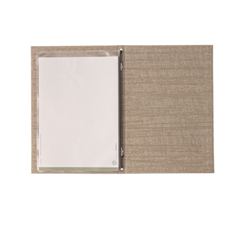 Porta Menu ITALY A5 (16,5x23,4 cm) - 2 buste (4 facciate) elastico nero - scritta menu - colore AVORIO
