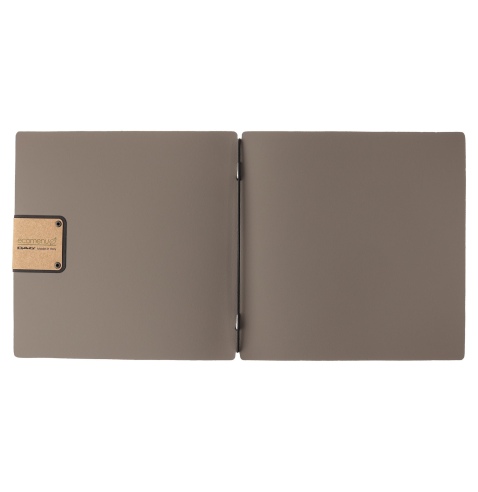 Porta Menu QUADRATO (23x23,1 cm) etichetta PATCH "menu" solo elastico nero BICOLOR COCOA